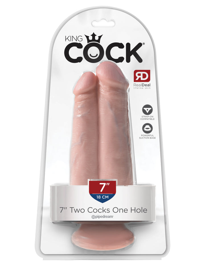 Flesh King Cock 7" Two Cocks One Hole