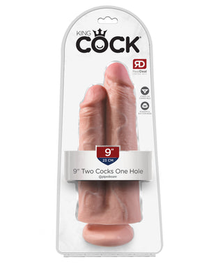 Flesh King Cock 9" Two Cocks One Hole