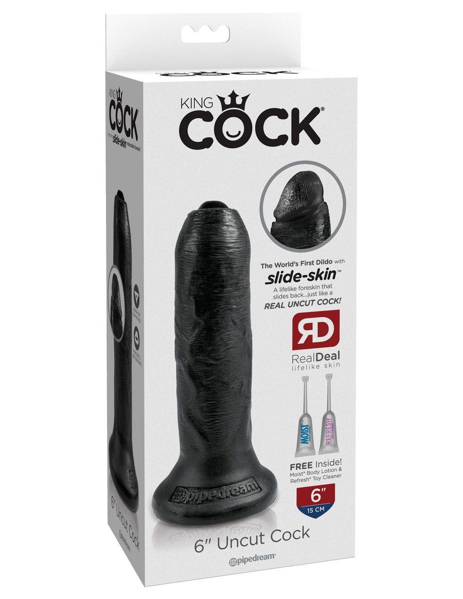 Black King Cock 6" Uncut Cock
