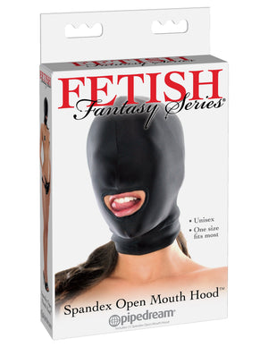 Fetish Fantasy Series Spandex Open Mouth Hood - Black