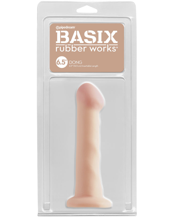 Basix Rubber Works 6.5" Dong with Suction Cup - Light