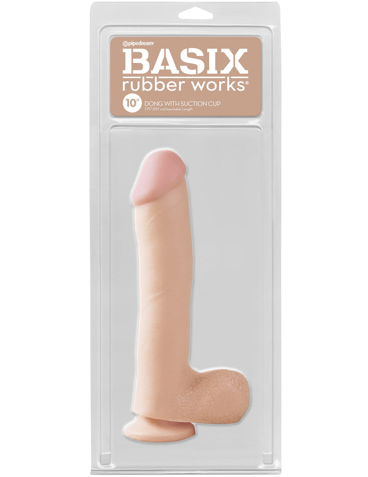 Basix Rubber Works 10" Dong with Suction Cup - Light