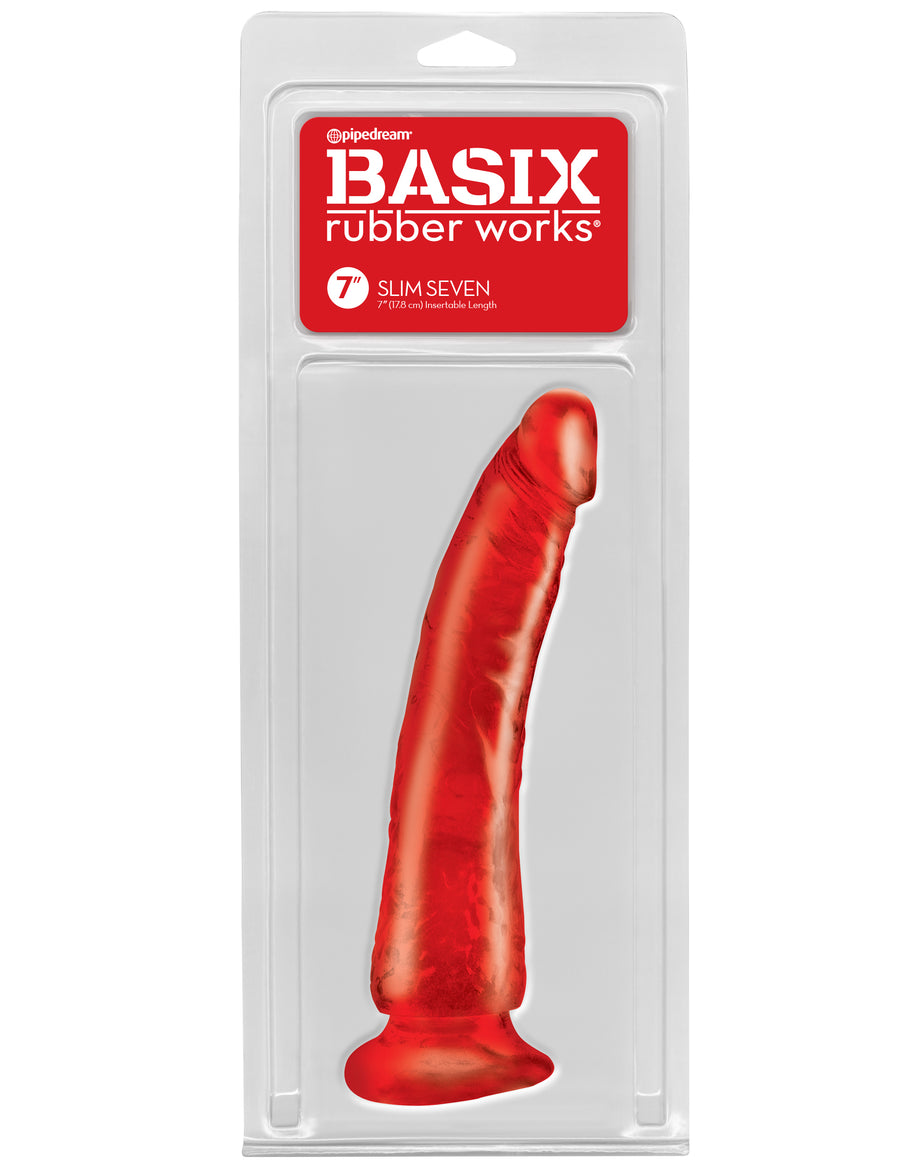 Red Basix Rubber Works  Slim 7" with Suction Cup