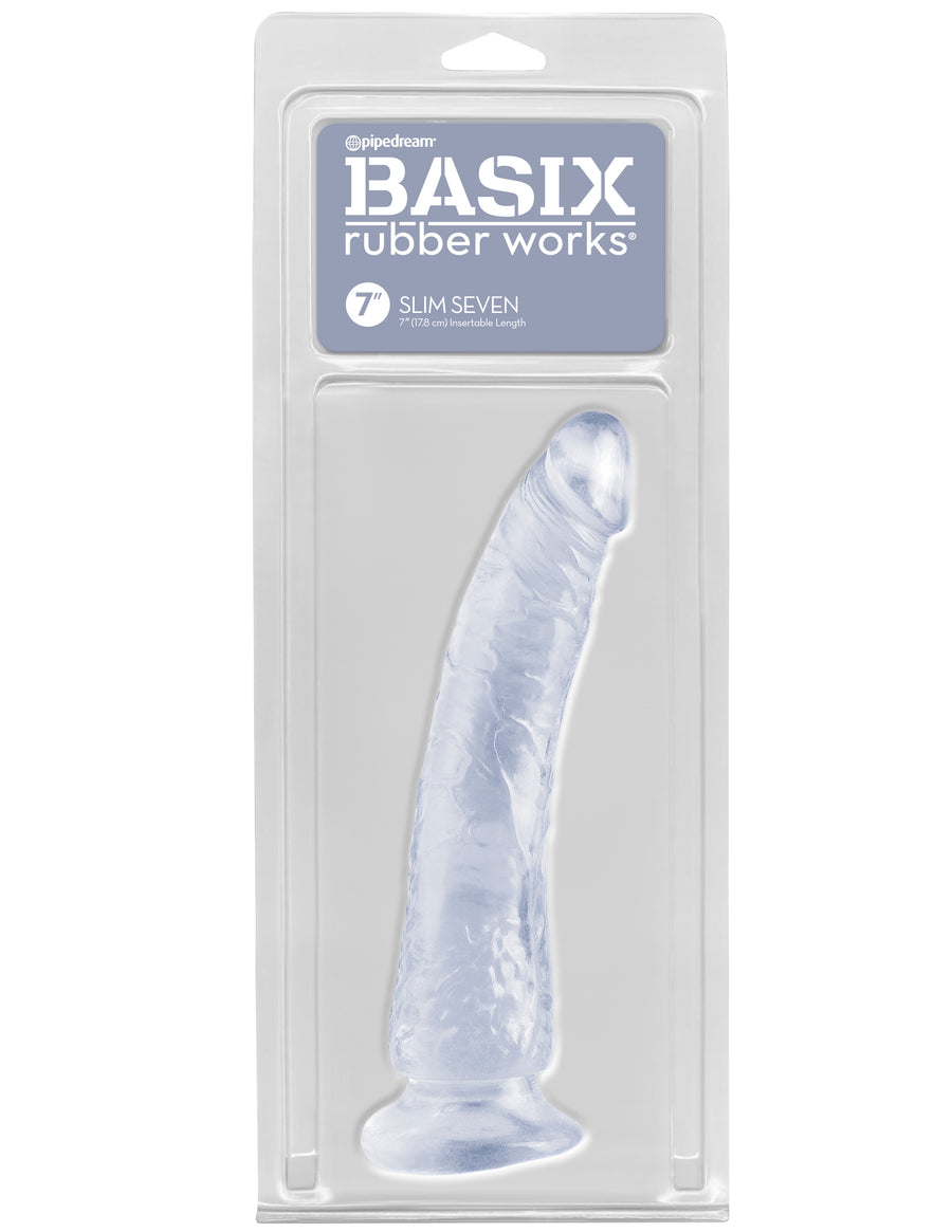 Clear Basix Rubber Works  Slim 7" with Suction Cup