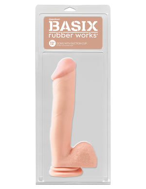 Basix Rubber Works 12" Dong with Suction Cup - Light