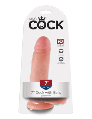 King Cock 7" Cock with Balls - Light