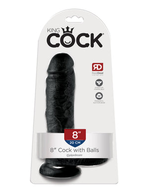 Black King Cock 8" Cock with Balls