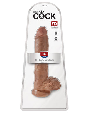 Tan King Cock 10" Cock with Balls