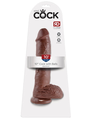 Brown King Cock 10" Cock with Balls