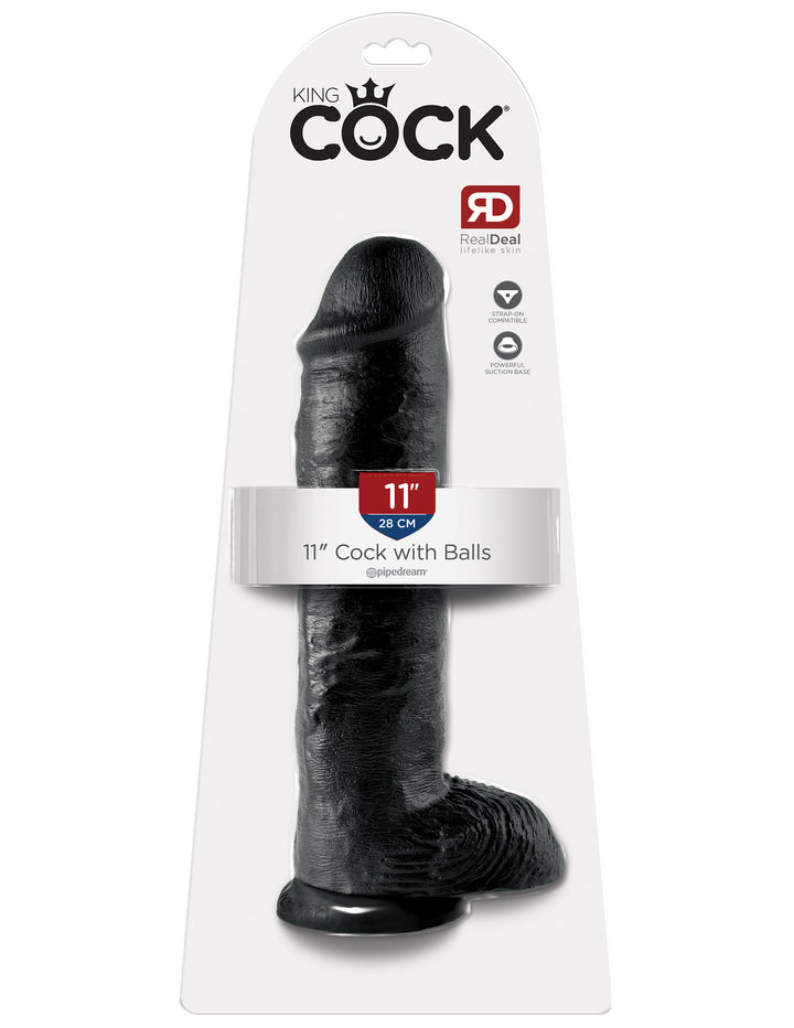 Black King Cock 11" Cock with Balls