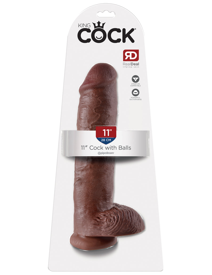 Brown King Cock 11" Cock with Balls
