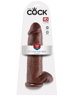 Brown King Cock 12" Cock with Balls