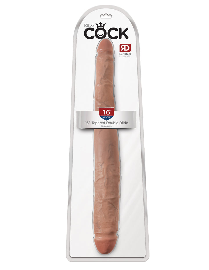 Tan King Cock 16" Tapered Double Dildo