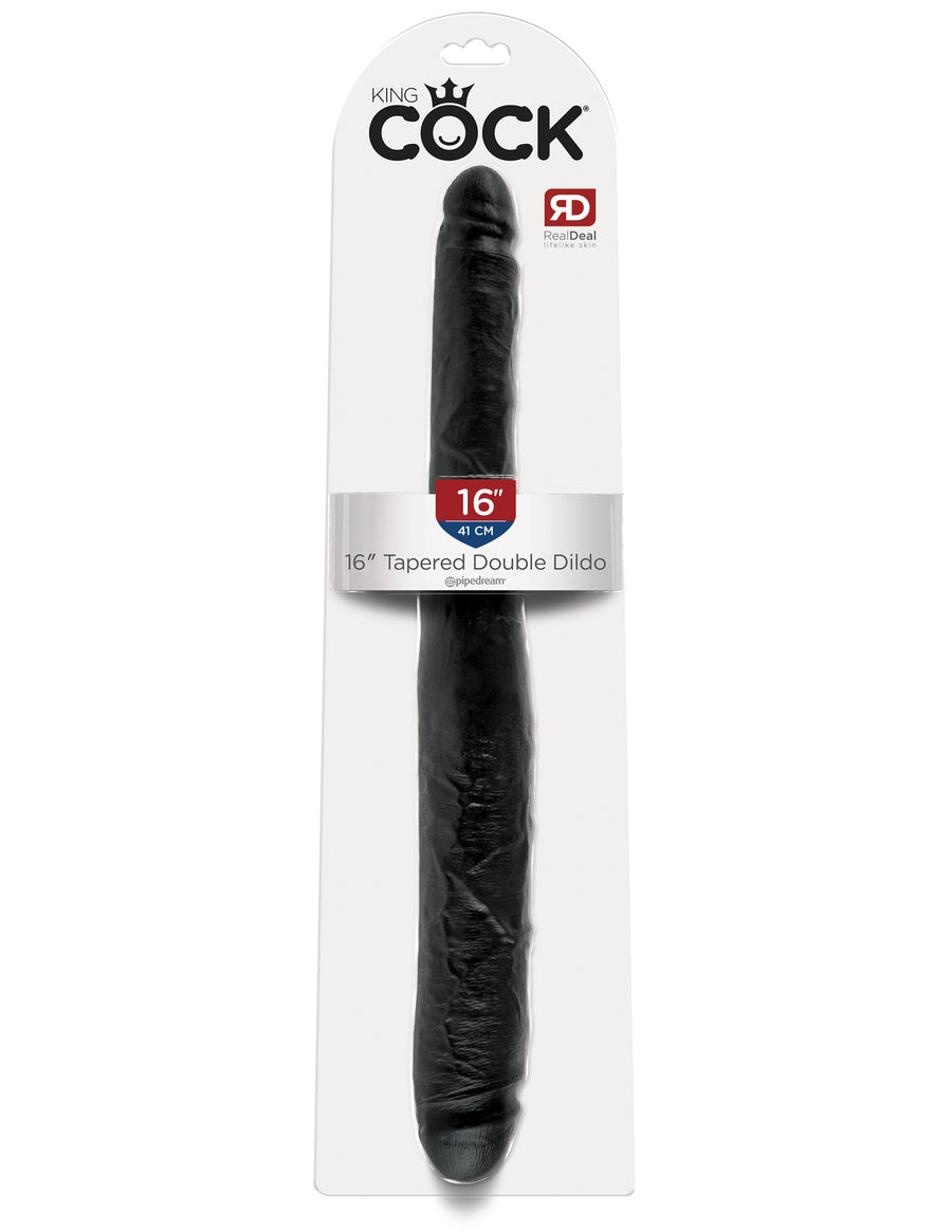 Black King Cock 16" Tapered Double Dildo