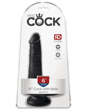 Black King Cock 6" Cock with Balls