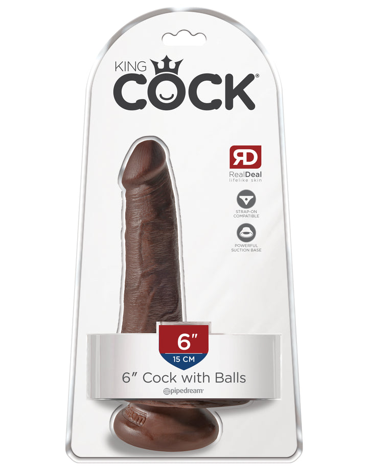 Brown King Cock 6" Cock with Balls